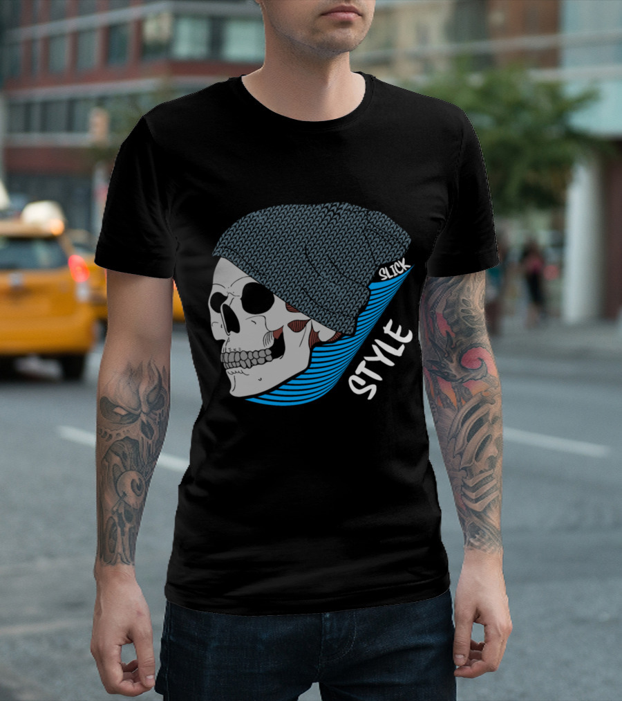Slick Style Skull Beanie T-Shirt