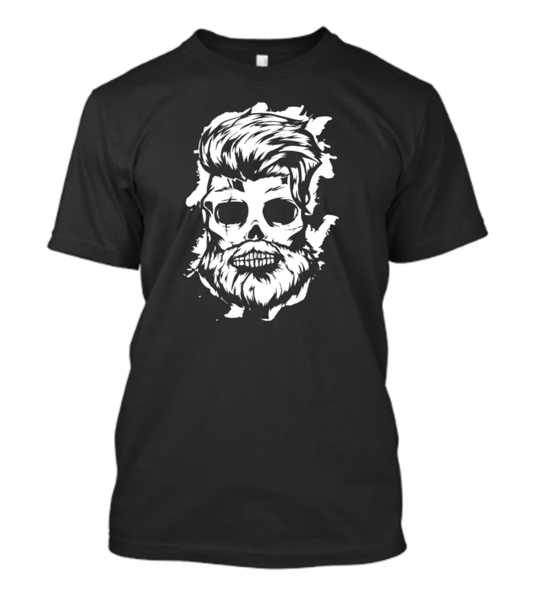 Skull Hipster Beard Hair T-Shirt