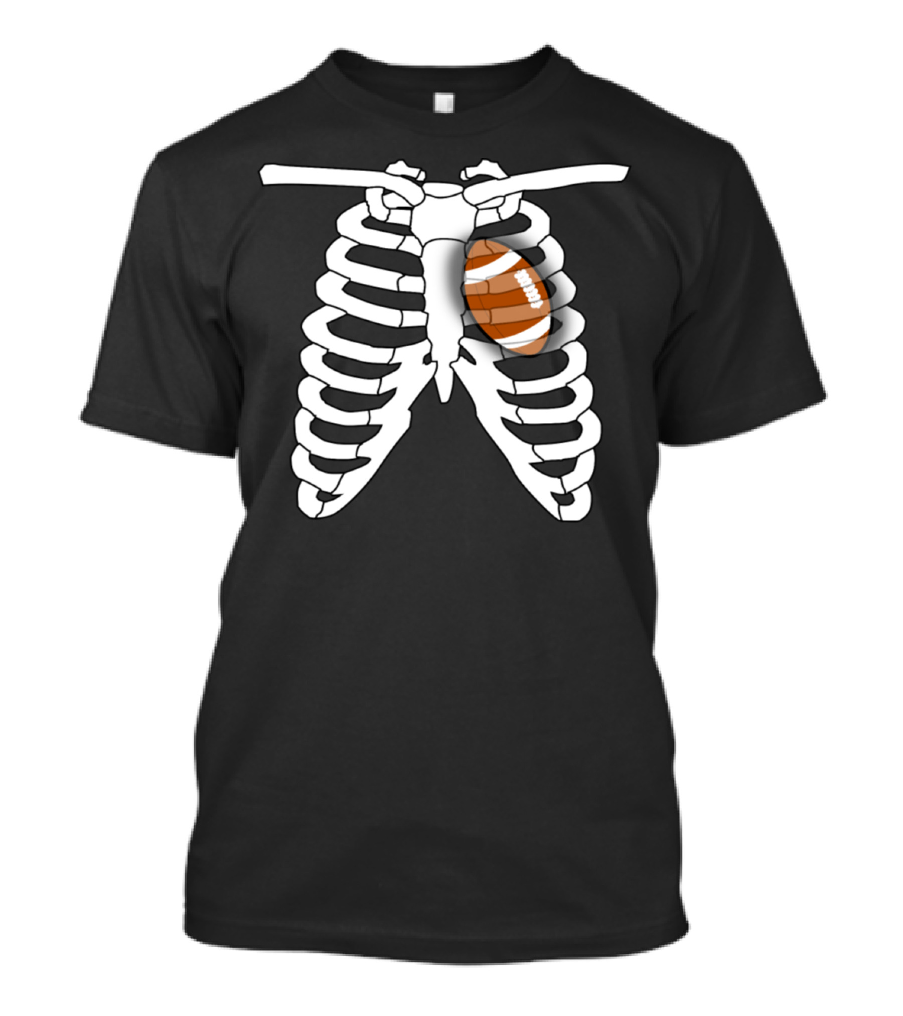 Halloween Skeleton Football X-Ray Ribs T-Shirt