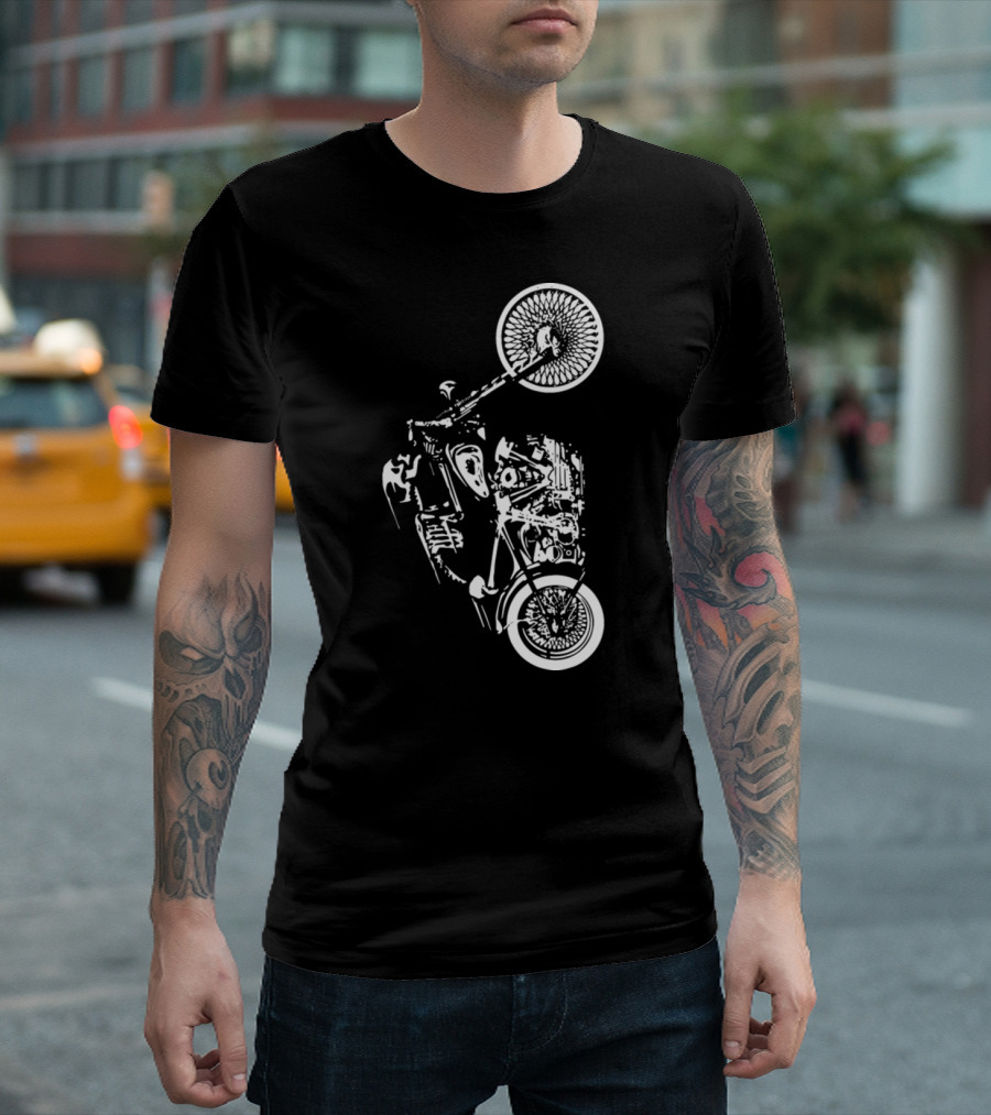 Motorbike Skeleton Skull Ride SOA T-Shirt