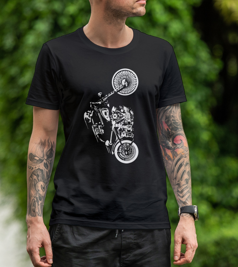 Motorbike Skeleton Skull Ride SOA T-Shirt