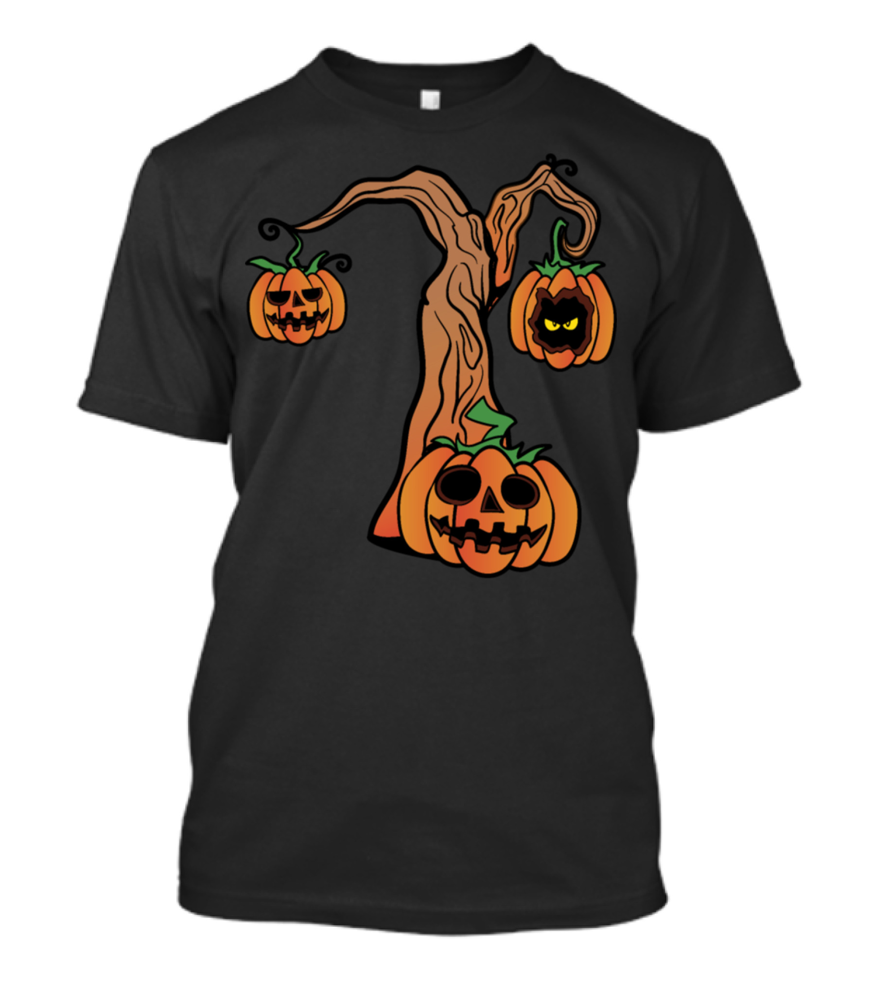 Halloween Pumpkins Horror Scary Monster With Zombie Tree T-Shirt