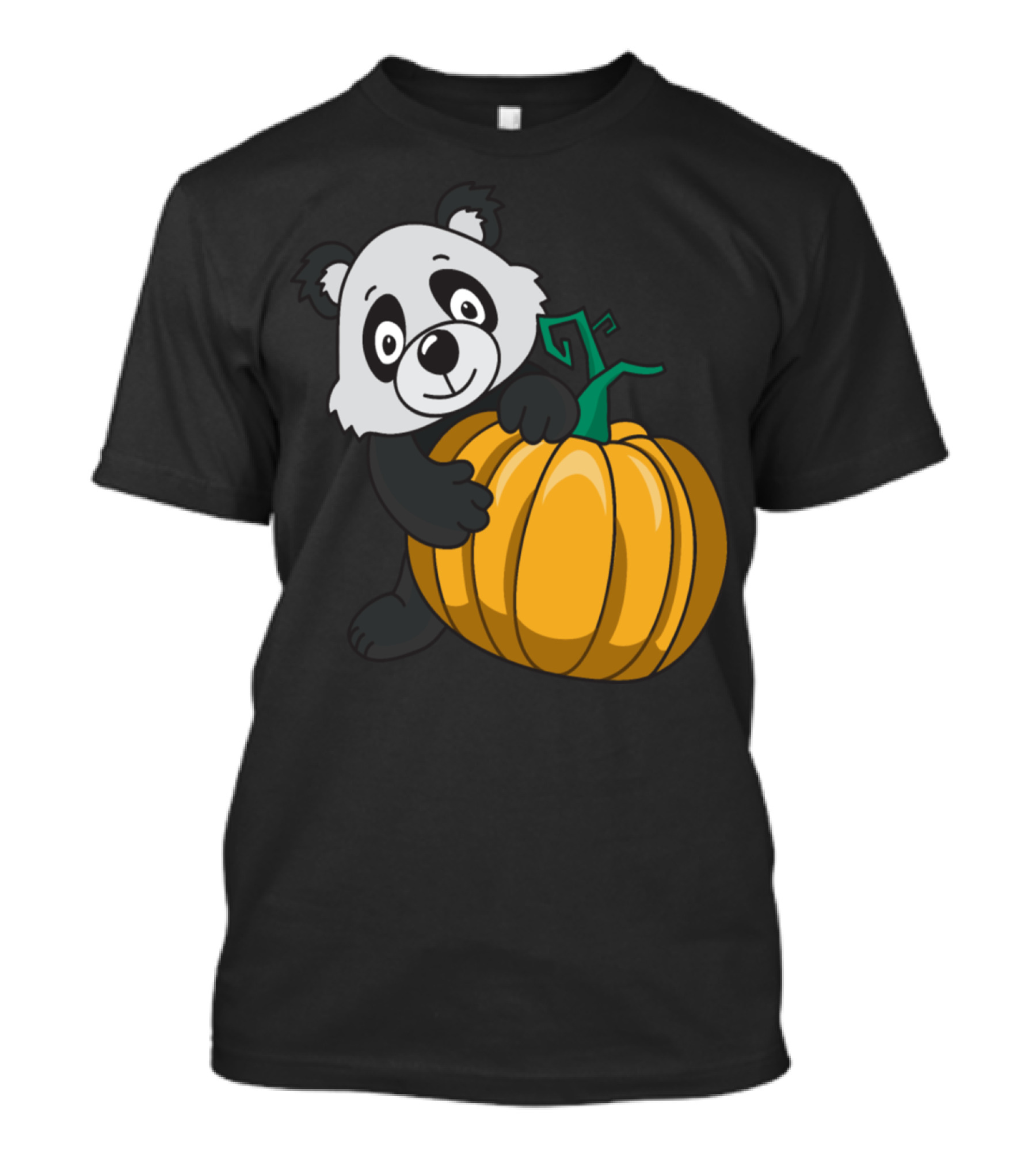 Panda Bear Hugging Halloween Pumpkin T-Shirt