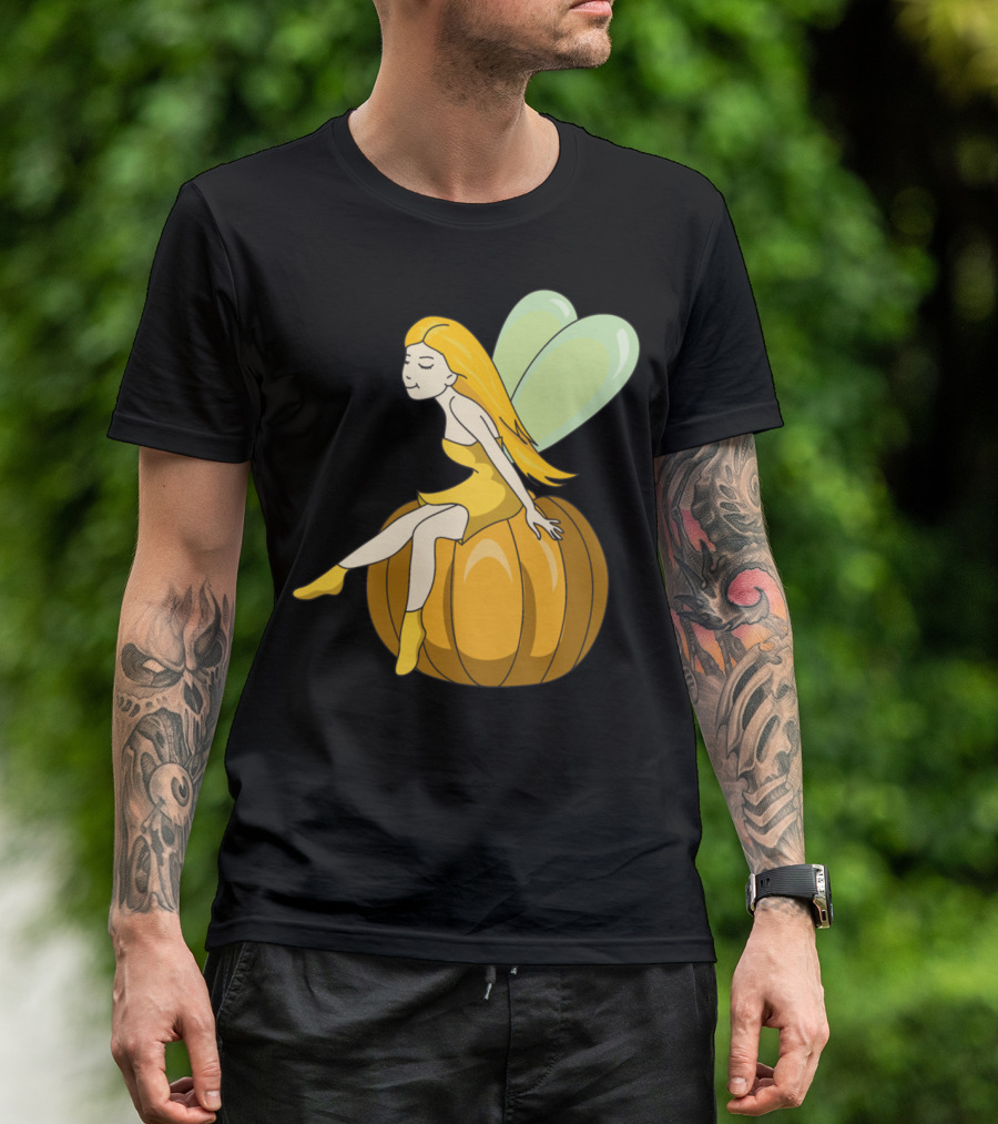 Halloween Elf Pumpkin Fairy Sitting On Jack-o'-Lantern T-Shirt
