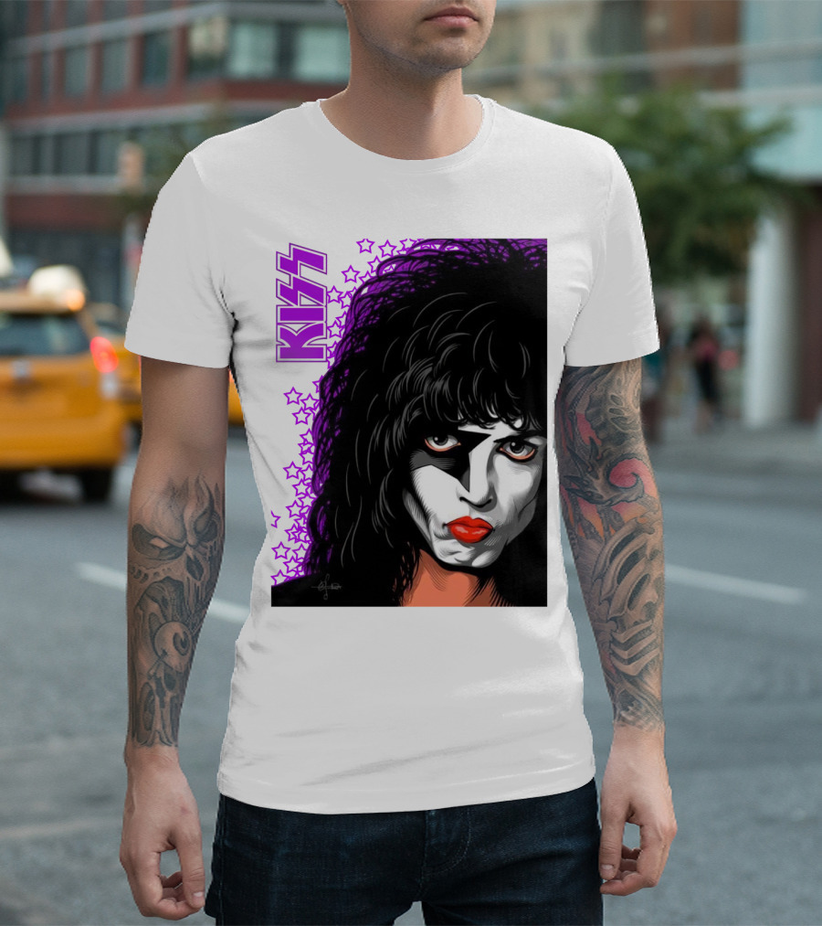 KISS Paul Stanley Starchild Icon with Purple Stars T-Shirt