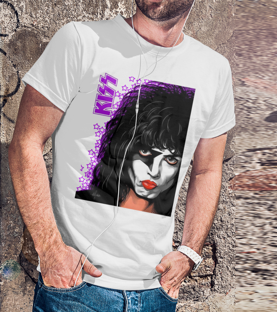 KISS Paul Stanley Starchild Icon With Purple Stars T-Shirt