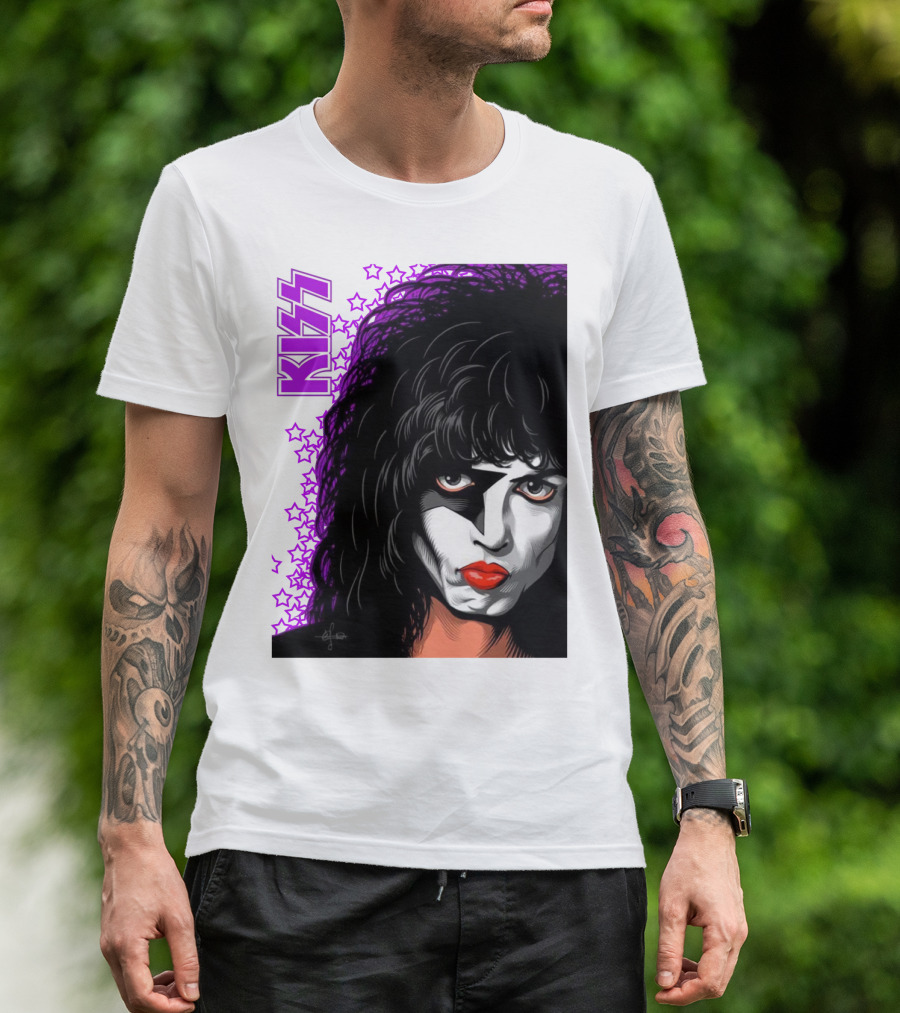 KISS Paul Stanley Starchild Icon With Purple Stars T-Shirt