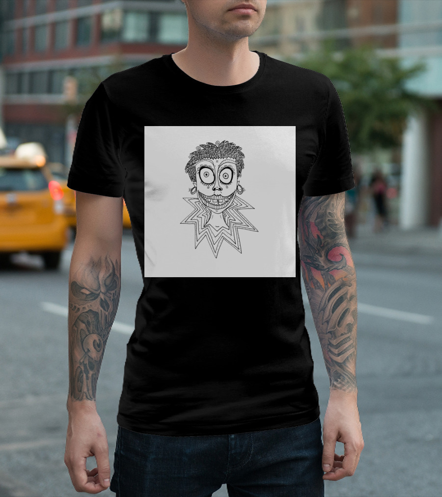 Crazy Face Zigzag Hair Swirls Spiral Eyes T-Shirt