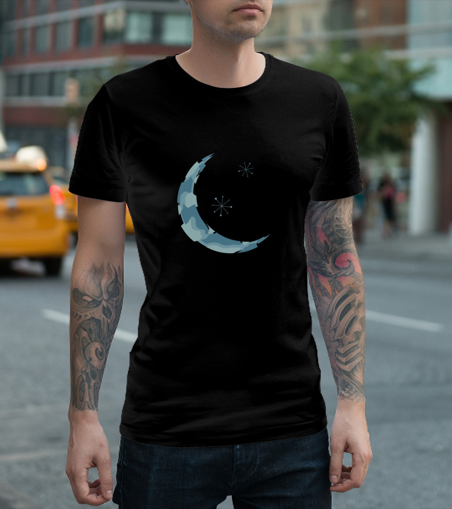 Crescent Moon and Stars Celestial Night Sky T-Shirt