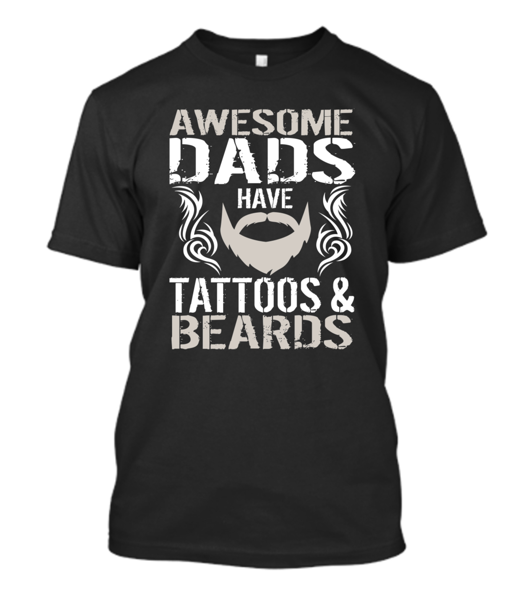 Awesome Dads Tattoos Beards Masculine Beard T-Shirt