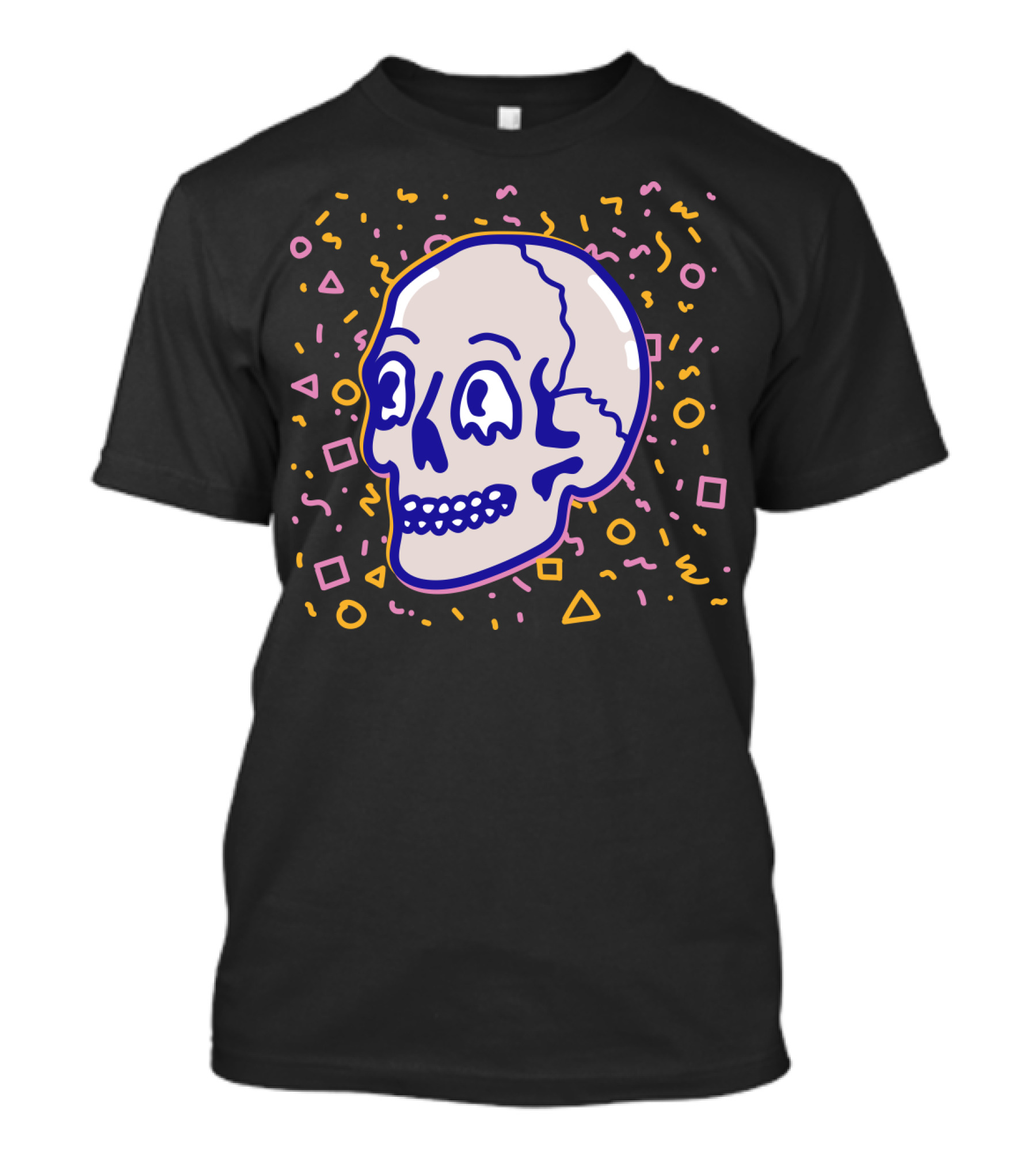 Party Skull Neon Confetti Celebration T-Shirt