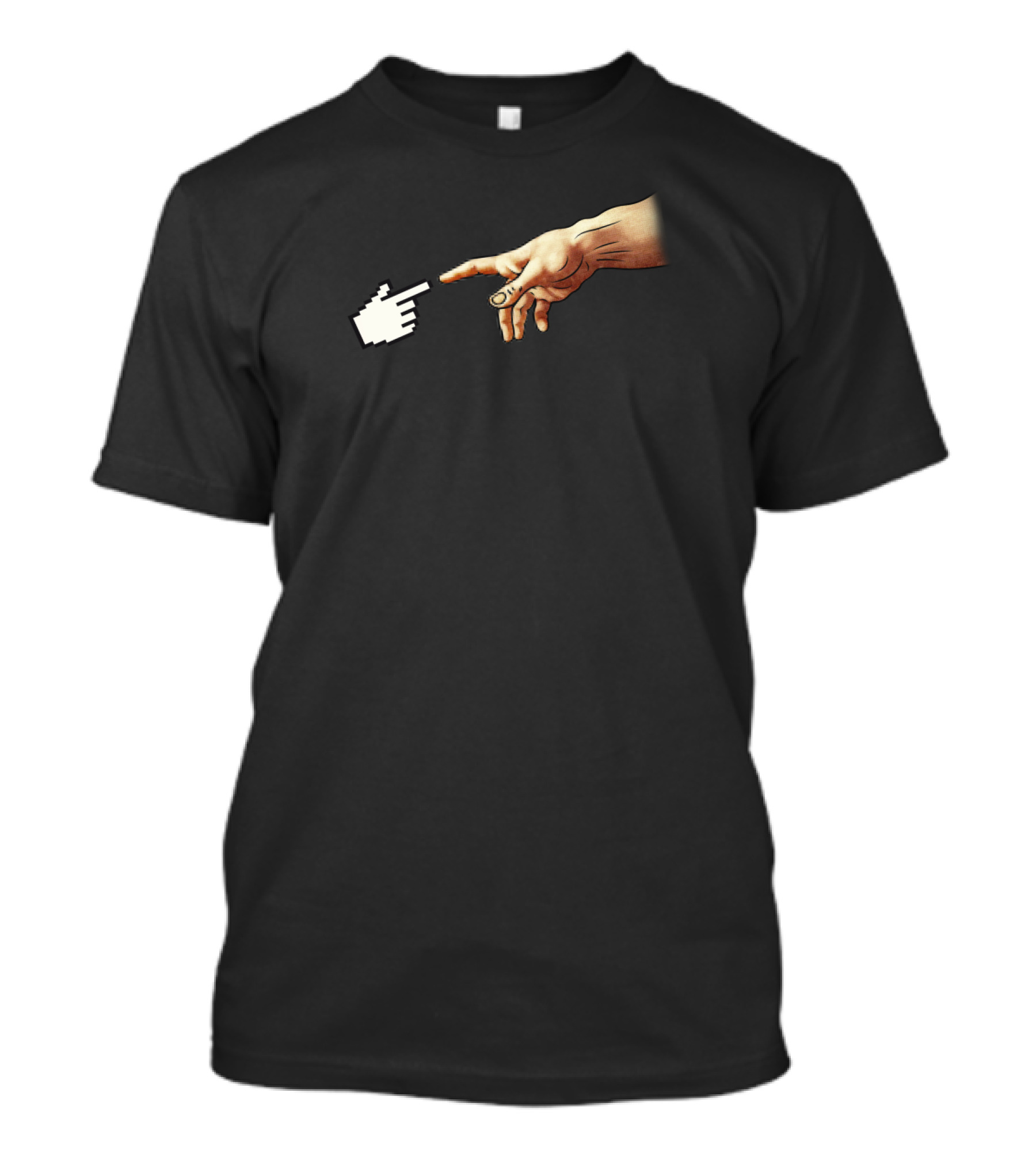 Creation Of Adam Mouse Cursor Parody Michelangelo Hand Replica T-Shirt