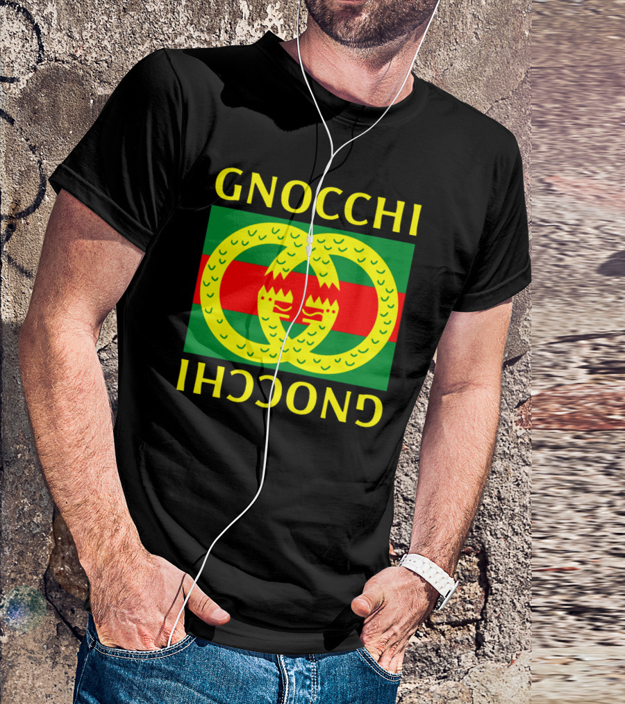 Gnocchi Logo Parody With Green Red Yellow Emblem T-Shirt