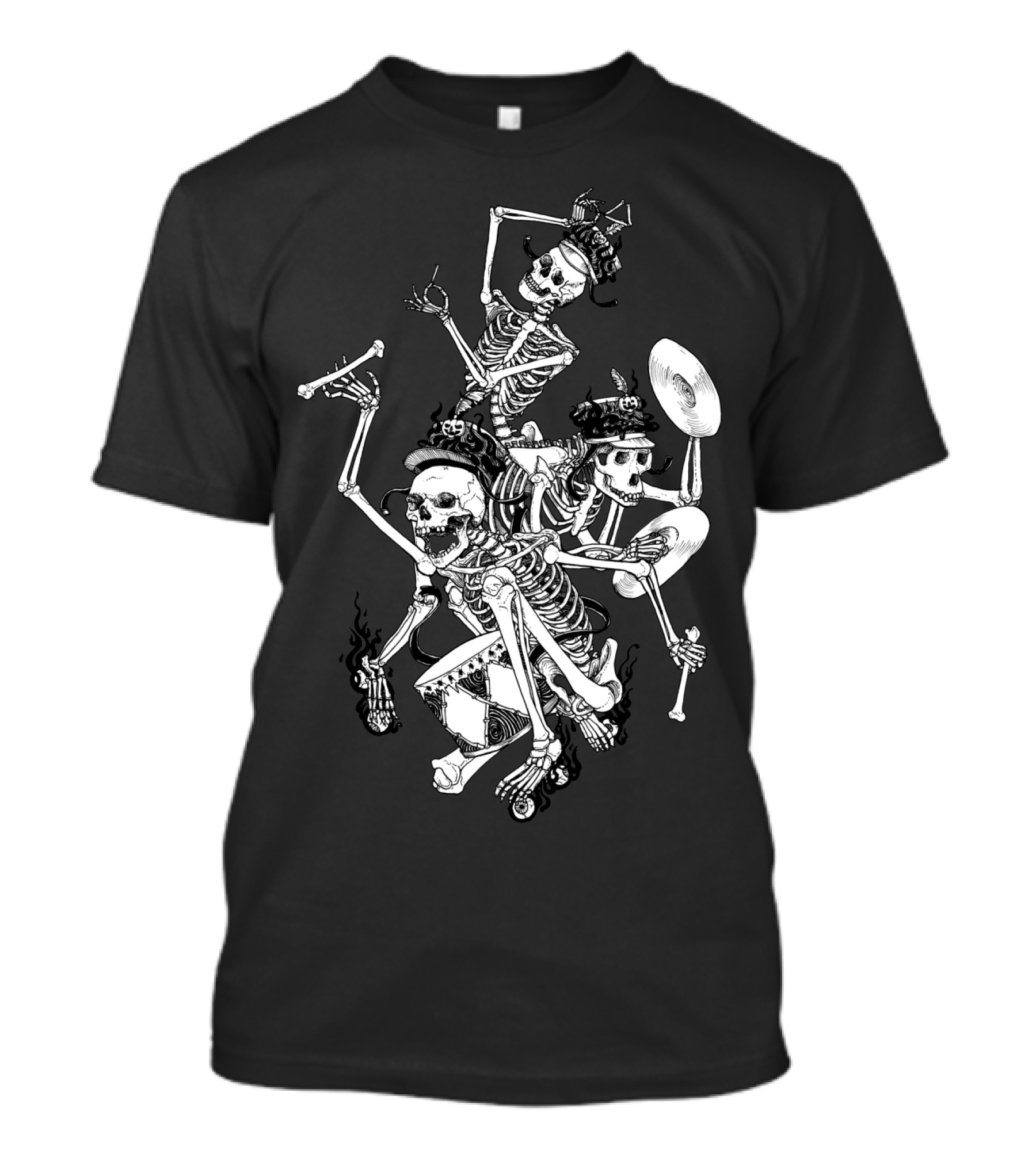 Skeleton Parade Marching Band Drumming Skeletons T-Shirt