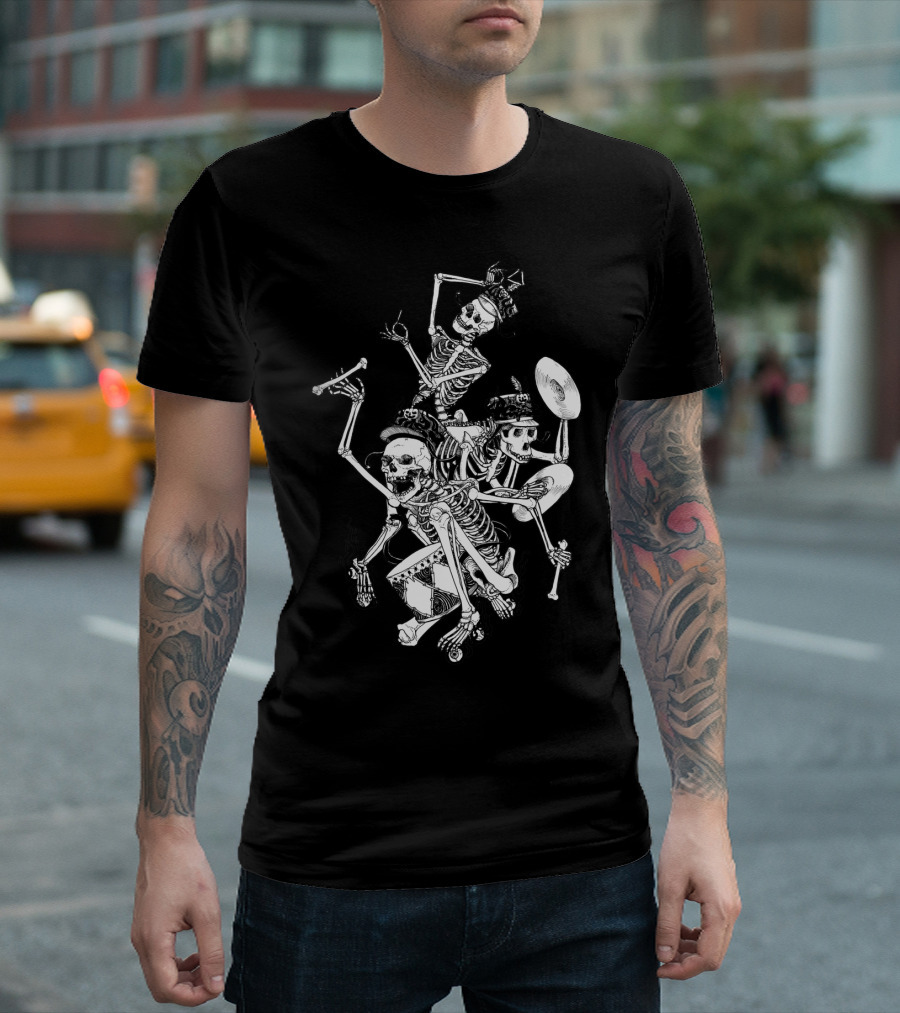 Skeleton Parade Marching Band Drumming Skeletons T-Shirt