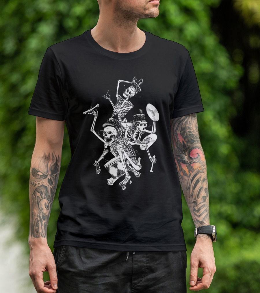 Skeleton Parade Marching Band Drumming Skeletons T-Shirt