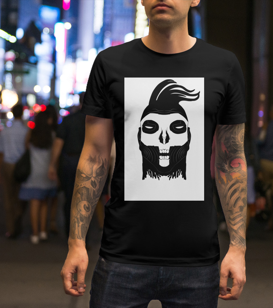 Dead Punks Society Skull With Mohawk And Bold Eyes T-Shirt