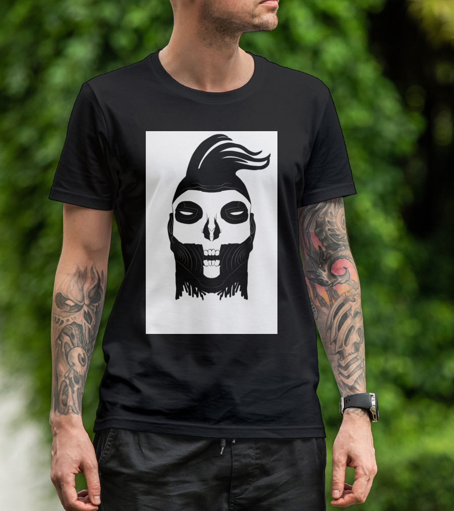 Dead Punks Society Skull With Mohawk And Bold Eyes T-Shirt