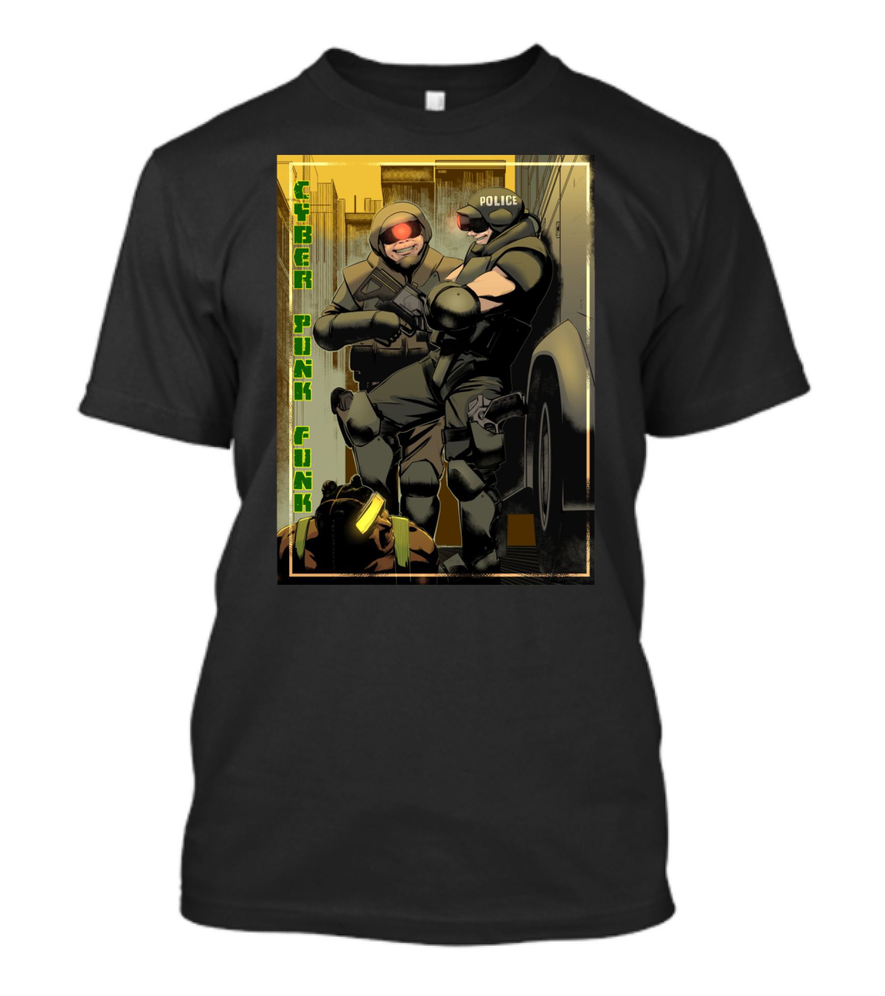 Cyber Punk Funk Police Tactics Urban Dystopia T-Shirt