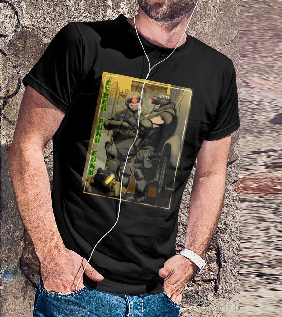 Cyber Punk Funk Police Tactics Urban Dystopia T-Shirt