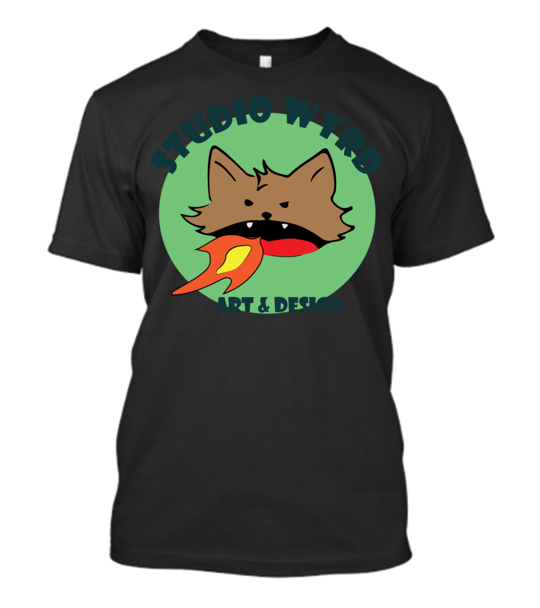 Studio Wyrd Art And Design Fire-Breathing Cat T-Shirt