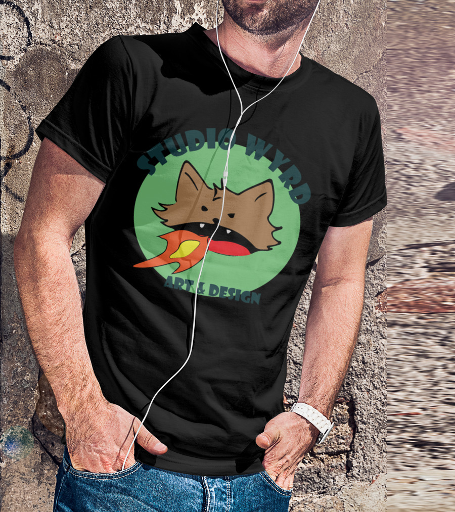 Studio Wyrd Art And Design Fire-Breathing Cat T-Shirt
