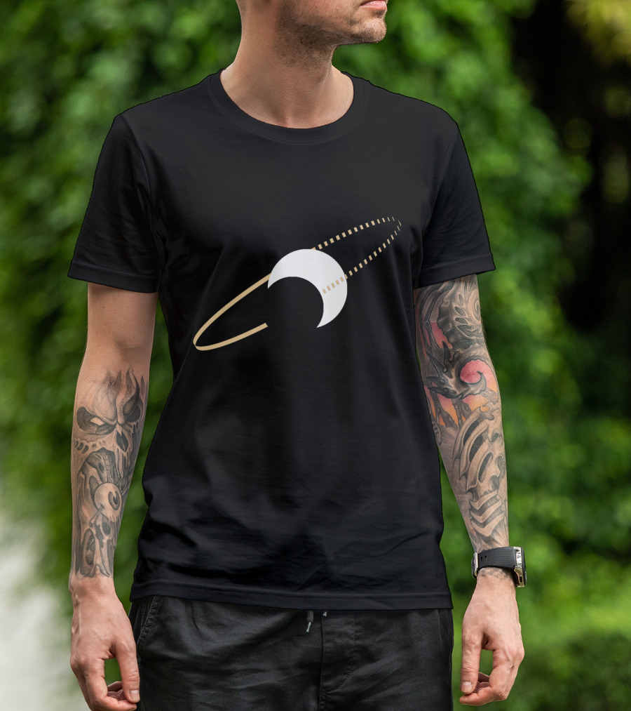Stupid Planet Behind The Sun Celestial Body With Rings And Eclipse T-Shirt