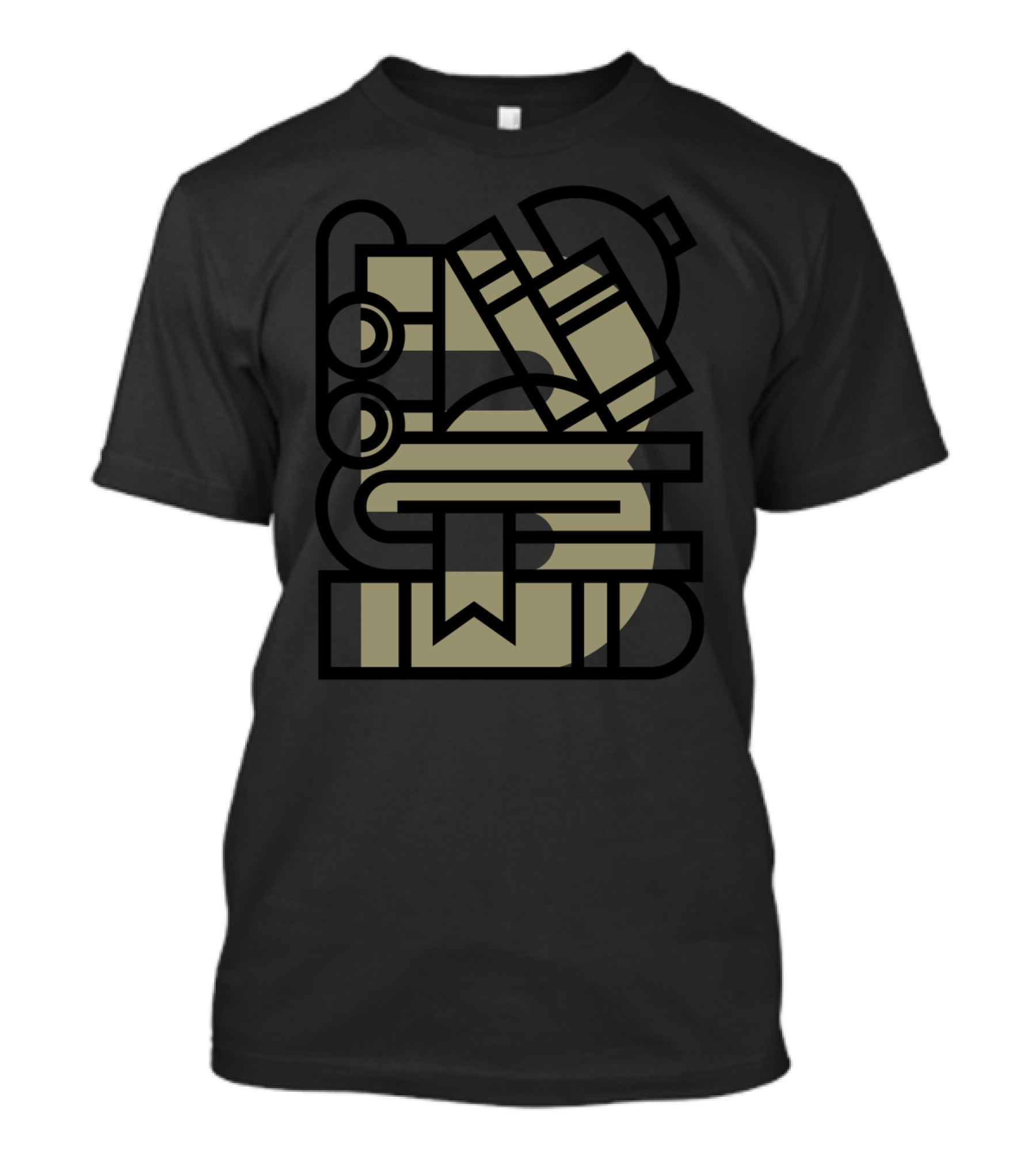 B For Books Geometric Stack With Bookmark And Circle Elements T-Shirt