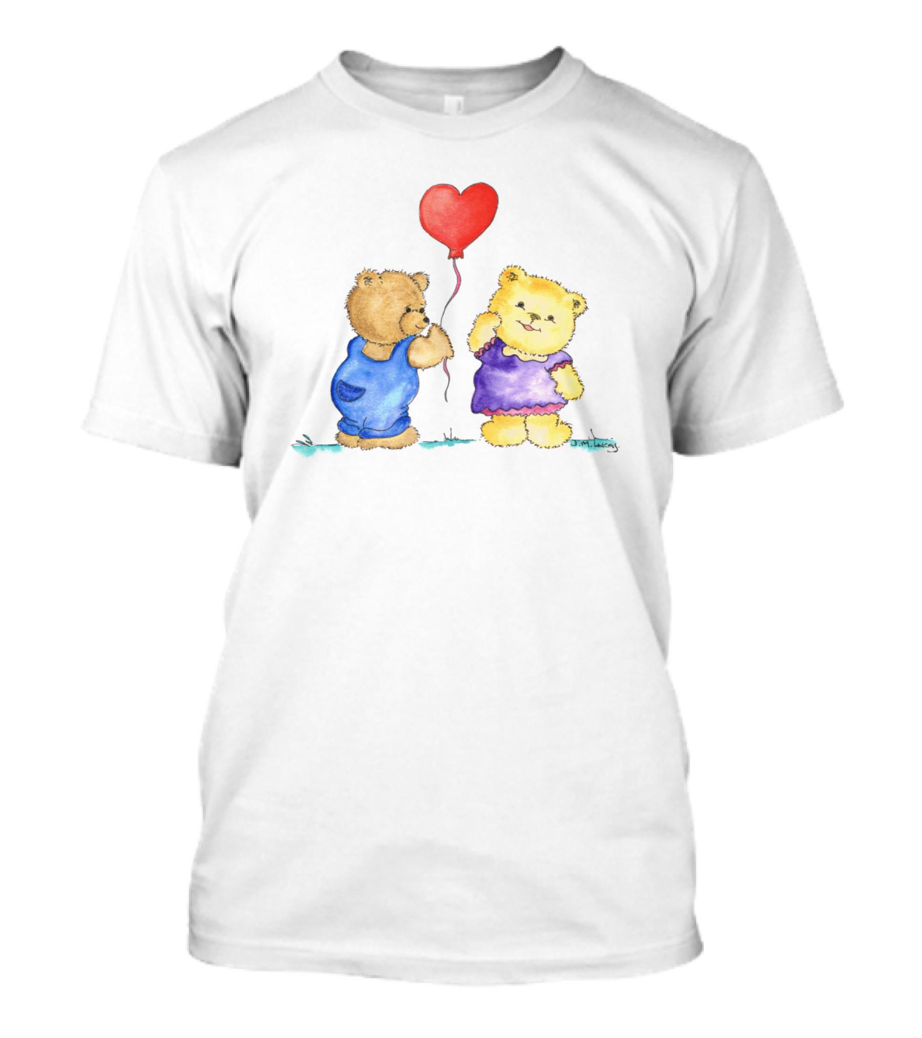 Just For You Sweet Bears With Heart Balloon T-Shirt
