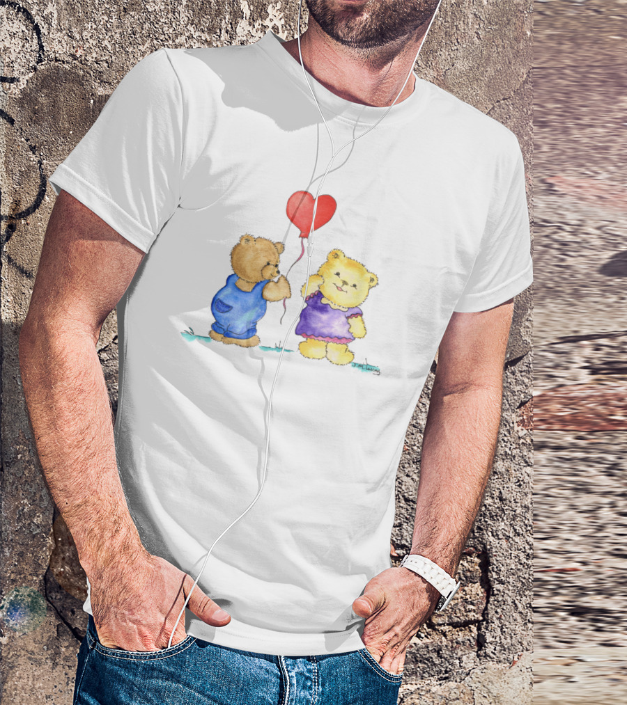 Just For You Sweet Bears With Heart Balloon T-Shirt