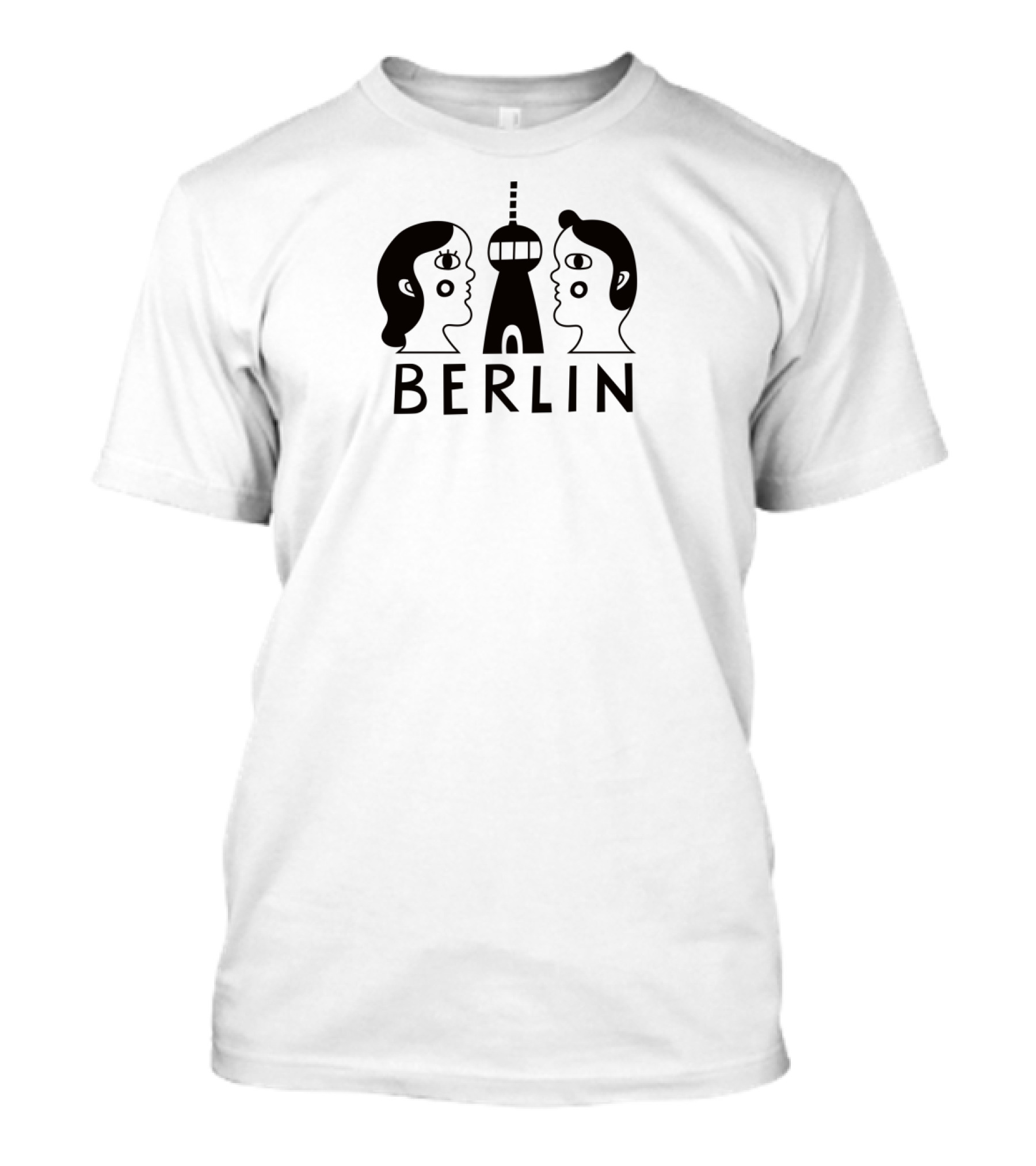 Berlin TV Tower With Face Profiles Iconic T-Shirt