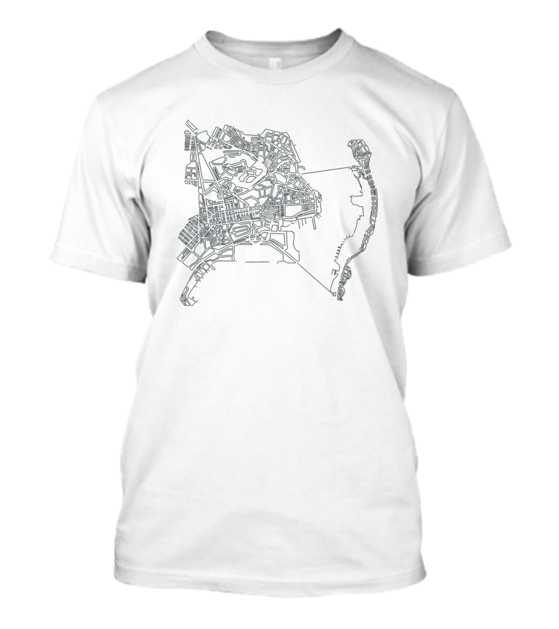 City Map Hong Kong Urban Layout T-Shirt