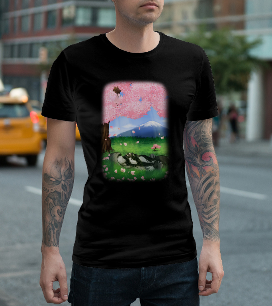 Favorite Place Cherry Blossom Couple Under Mount Fuji T-Shirt