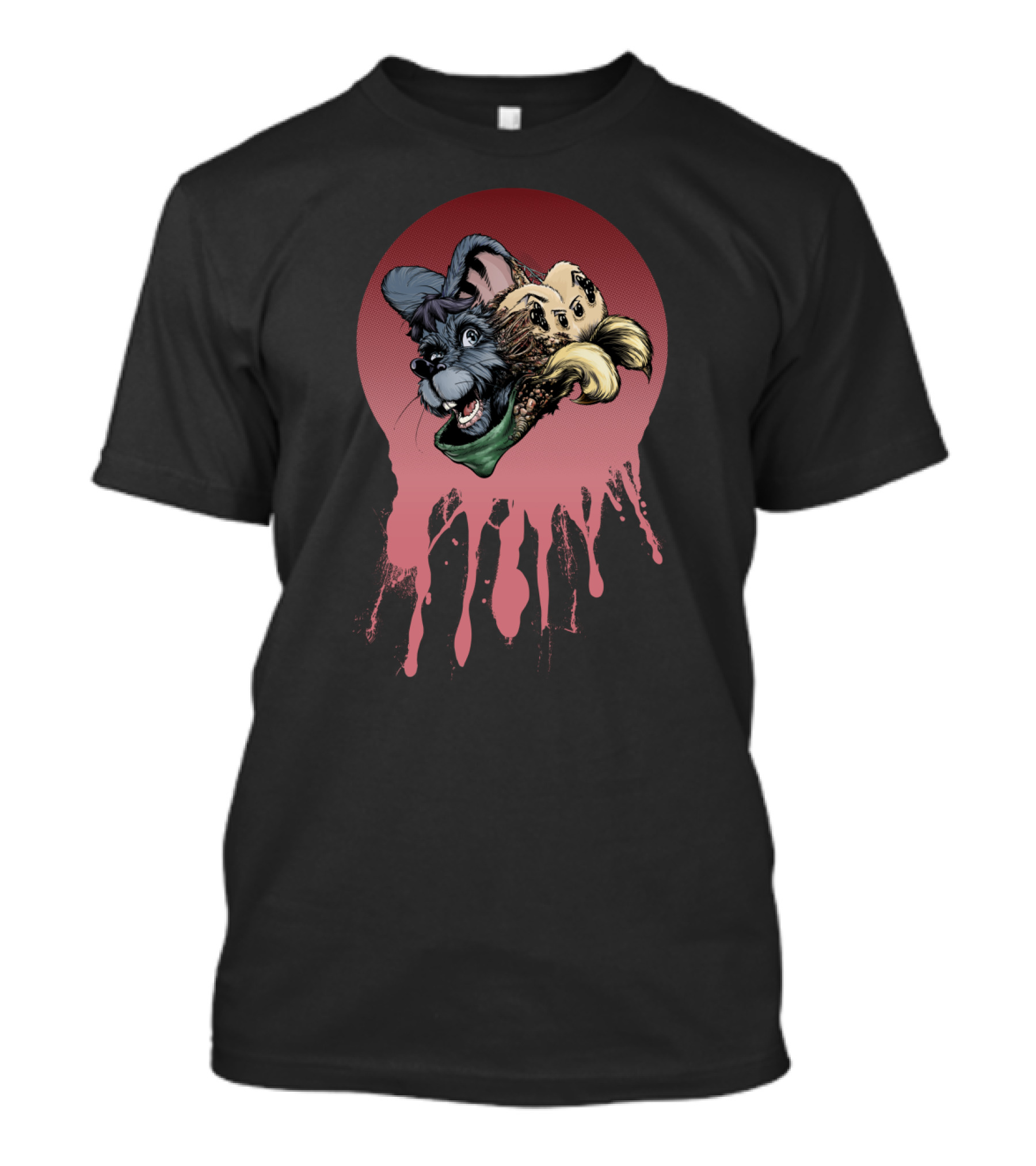 Wretched Things Splatter Creepy Cartoon Character Blended With Horror Elements T-Shirt