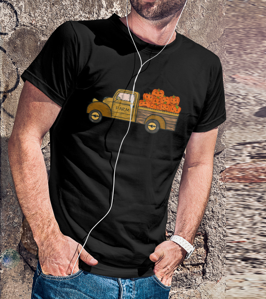 Farm Truck Loaded With Halloween Pumpkins T-Shirt
