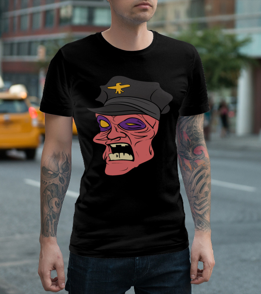 Halloween Horror Pilot Monster Zombie Scary Face Cap T-Shirt