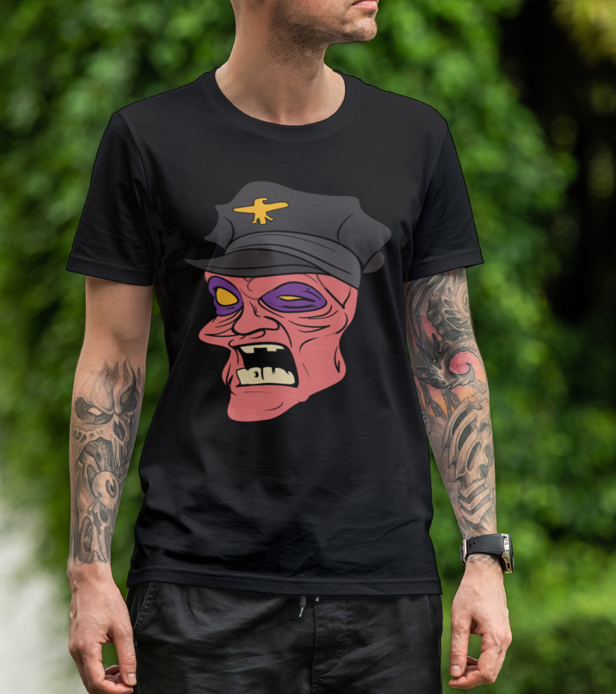 Halloween Horror Pilot Monster Zombie Scary Face Cap T-Shirt