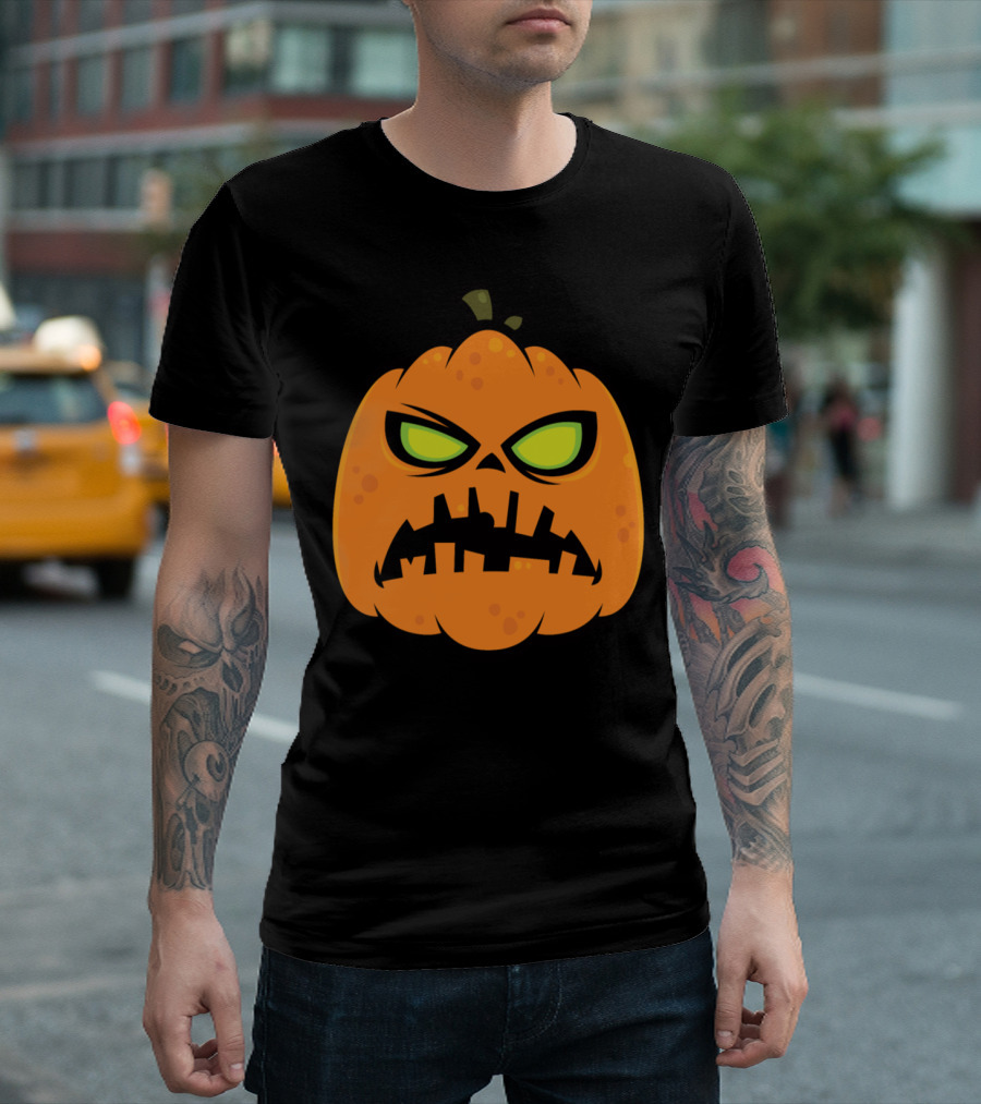 Pumpkin Zombie Evil Face T-Shirt