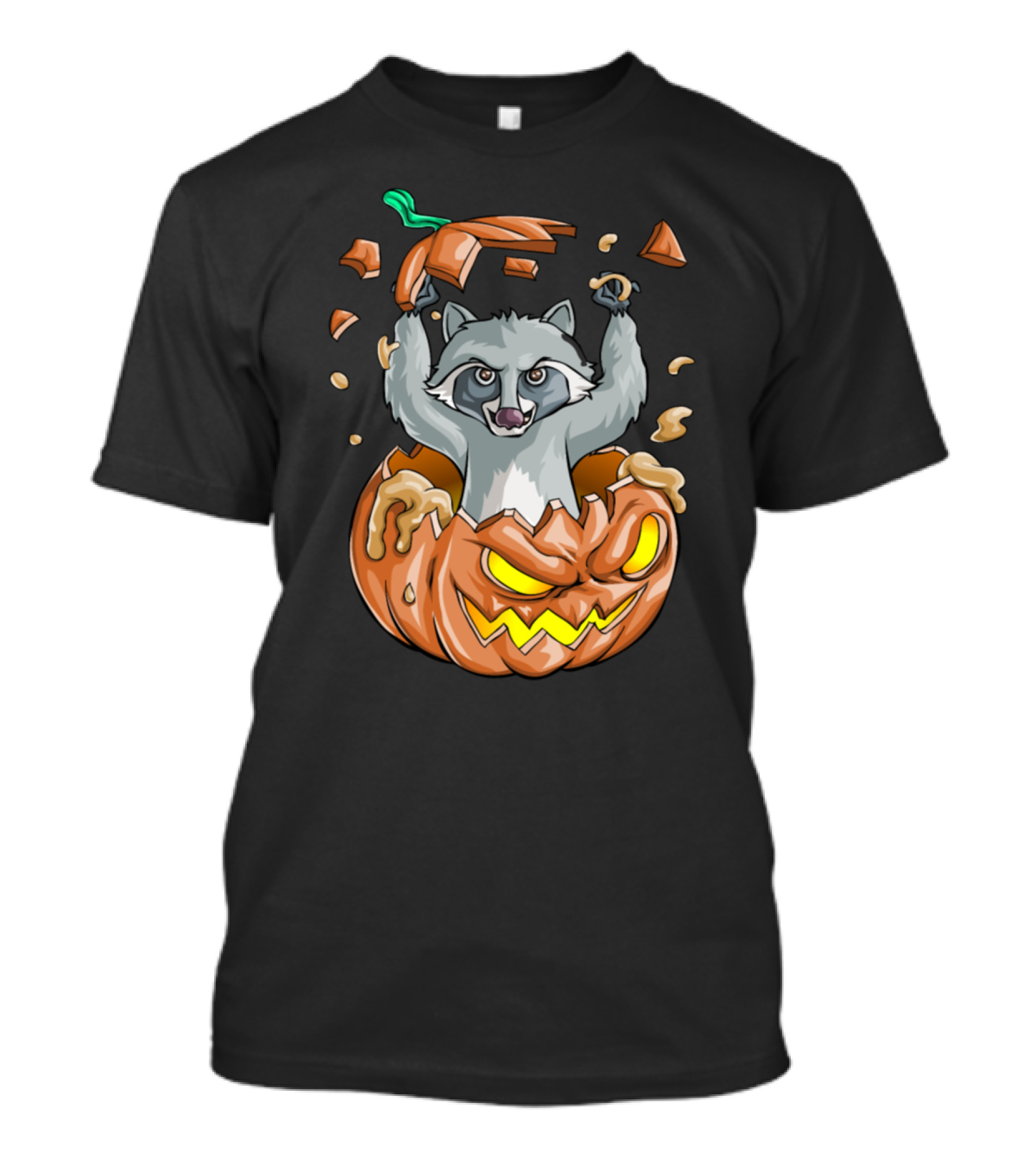 Raccoon Bursting From Jack-O'-Lantern T-Shirt