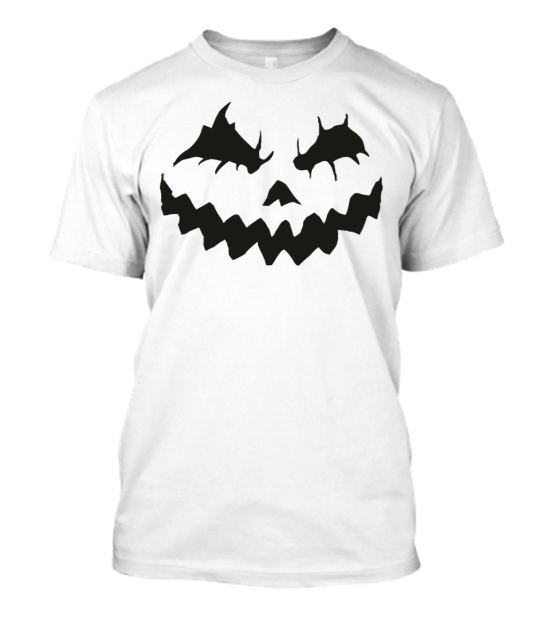Pumpkin Face Creepy Jagged Black Spooky Halloween T-Shirt