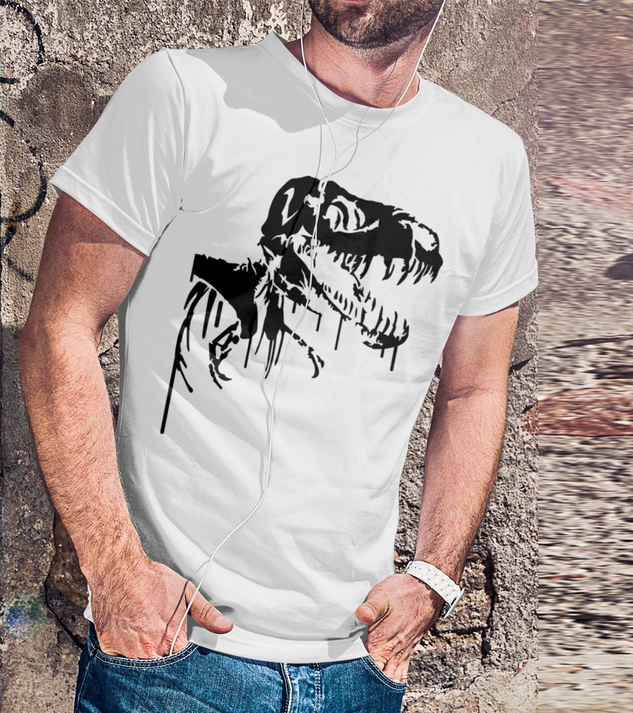 Dinosaur Skeleton T-Rex Dripping Effect T-Shirt