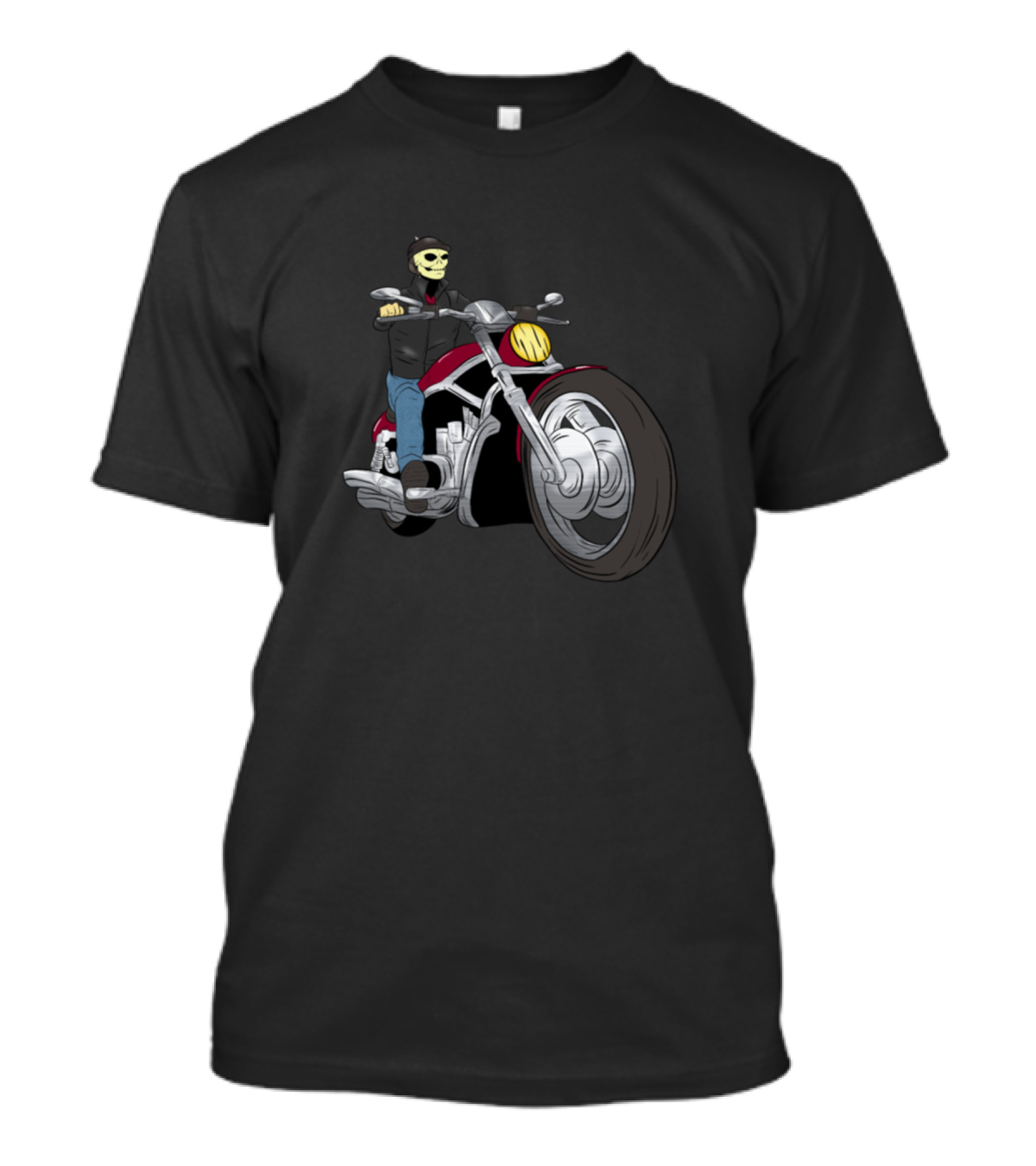Biker Motorcycle Halloween Skeleton Riding Motocycle T-Shirt