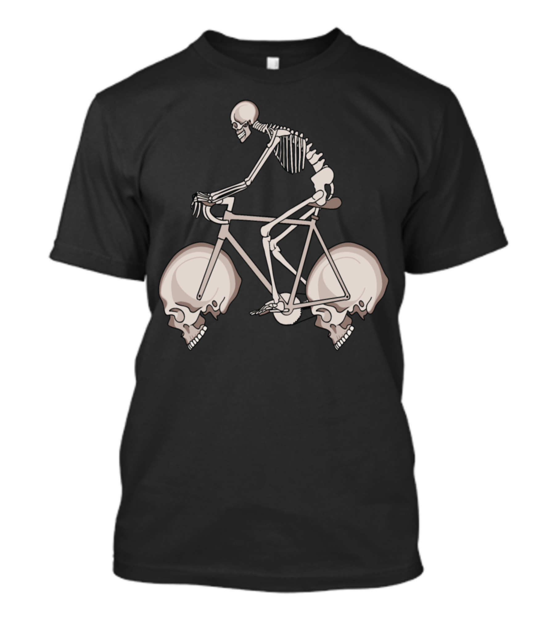Skeleton On Bicycle With Skull Wheels T-Shirt