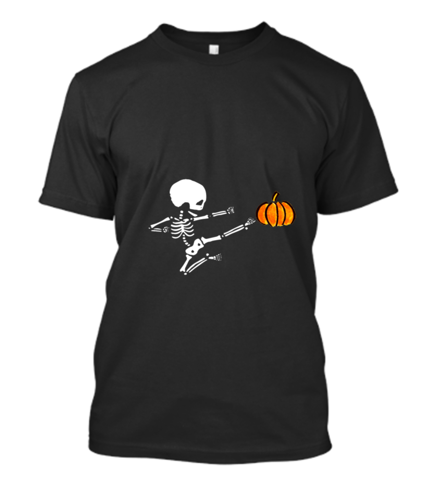 Pregnant Skeleton Halloween Funny Pumpkin T-Shirt