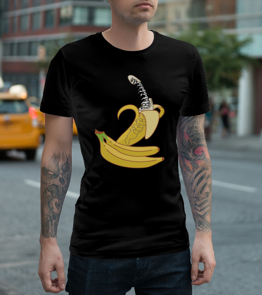 Banana Spine Skeleton Fruit Fusion T-Shirt
