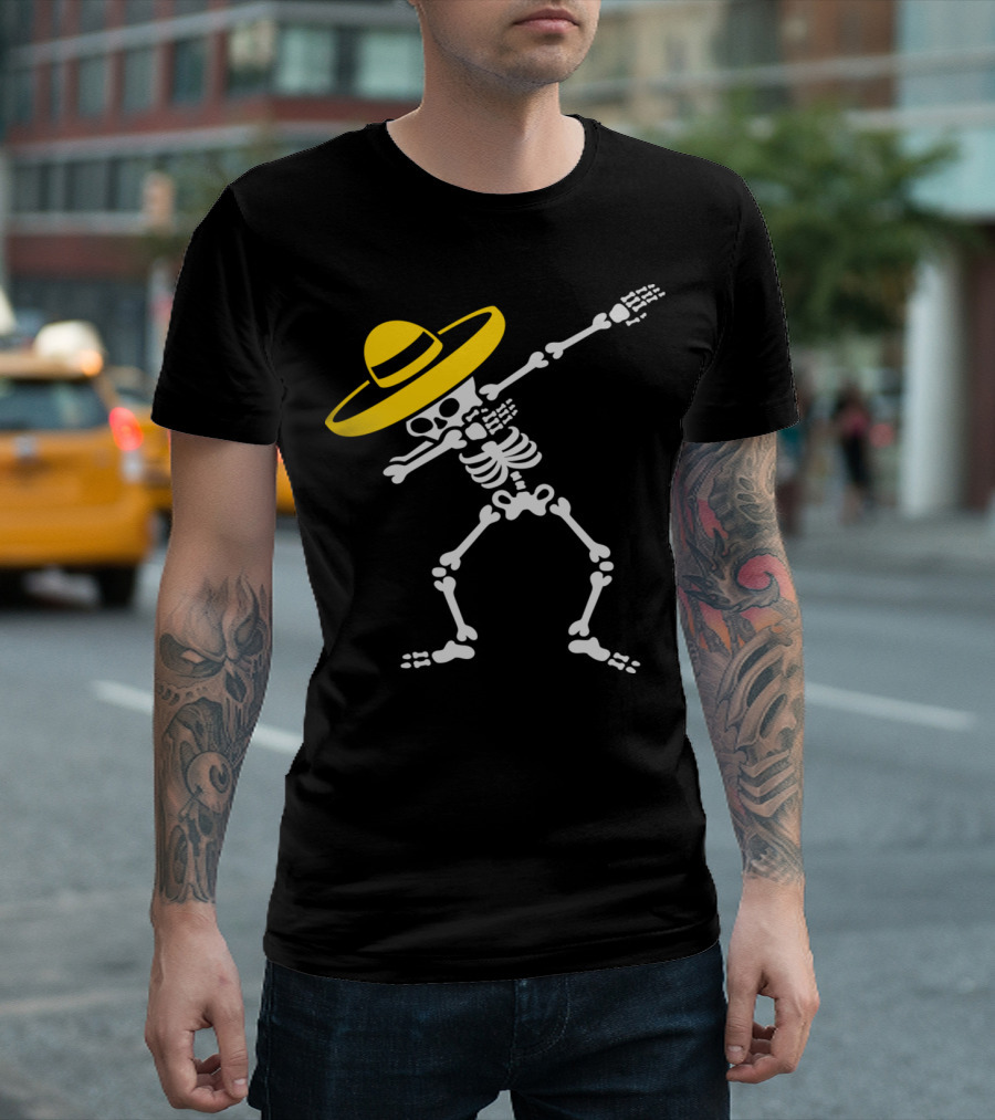 Dab Skeleton Día de Muertos Sombrero Dance T-Shirt