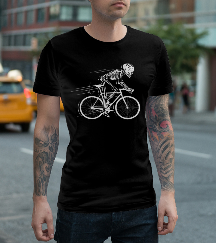 Skeleton Bone Bicycle Ride Speed Racer T-Shirt