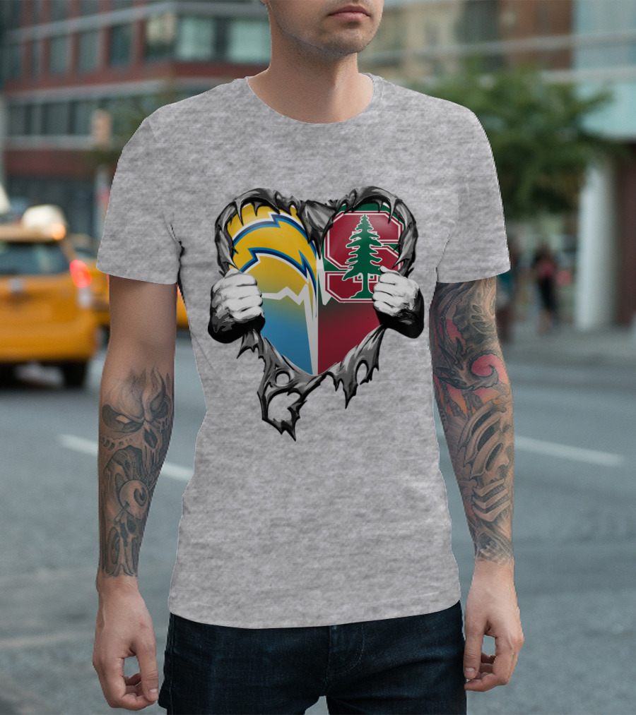 Los Angeles Chargers Stanford Tree Heart T-Shirt