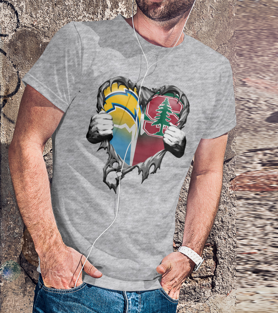 Los Angeles Chargers Stanford Tree Heart T-Shirt