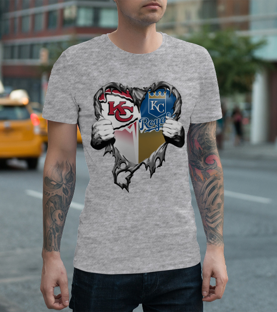 Kc Chiefs And Kc Royals Heart T-Shirt